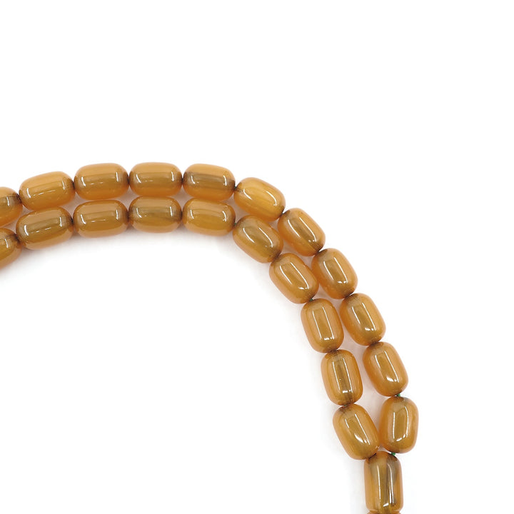Capsule Cut Pressed Amber Tasbeeh with Turquoise Tassel – WATD347