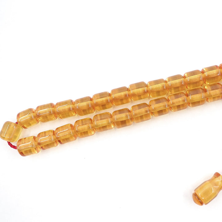 Capsule Cut Pressed Amber Tasbeeh with Red Cord – WATD355