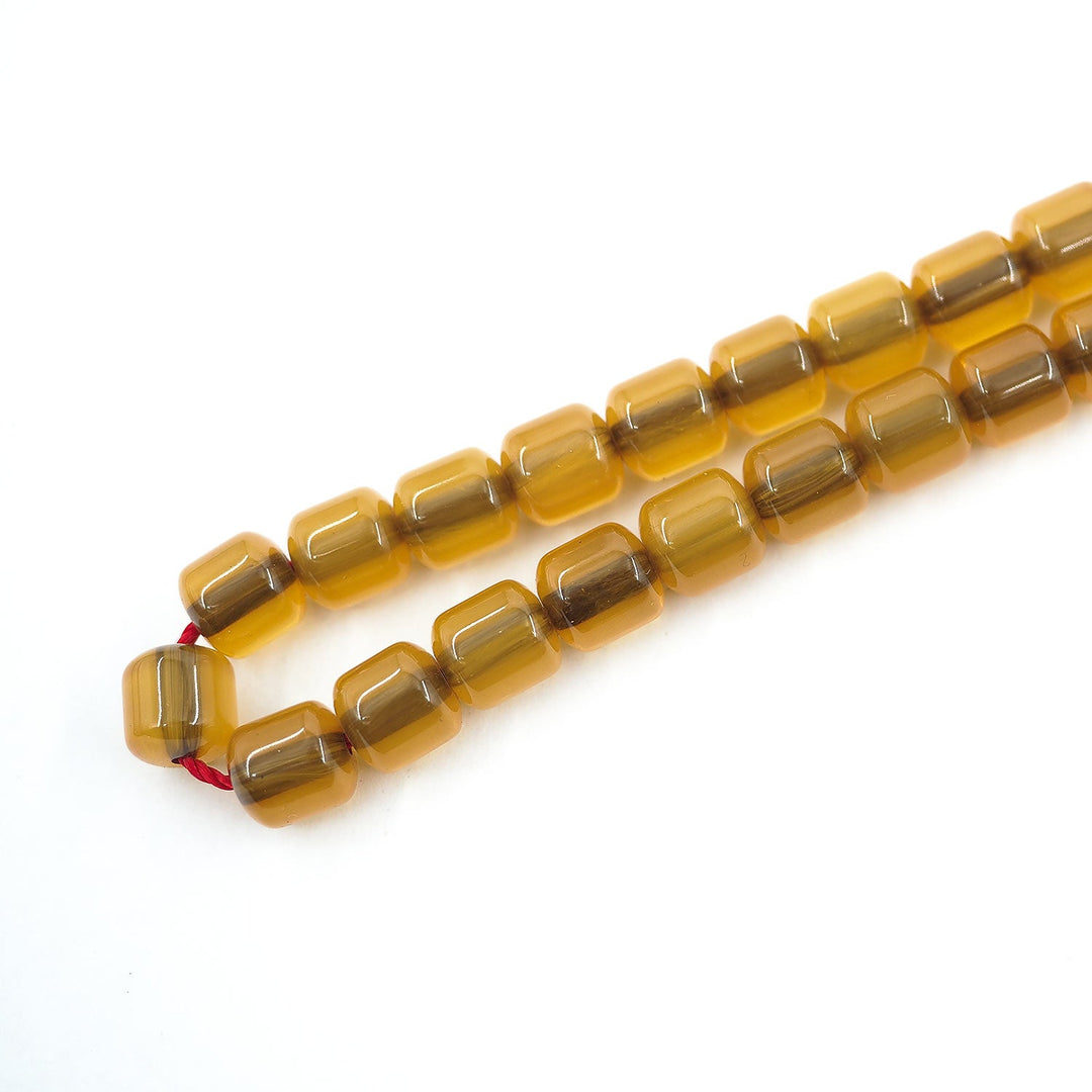 Capsule Cut Pressed Amber Tasbeeh with Red Cord – WATD362