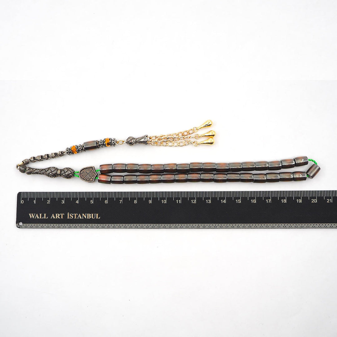 Premium Color-Changing Natural Stone Tasbeeh with Brass Tassel – WATD376