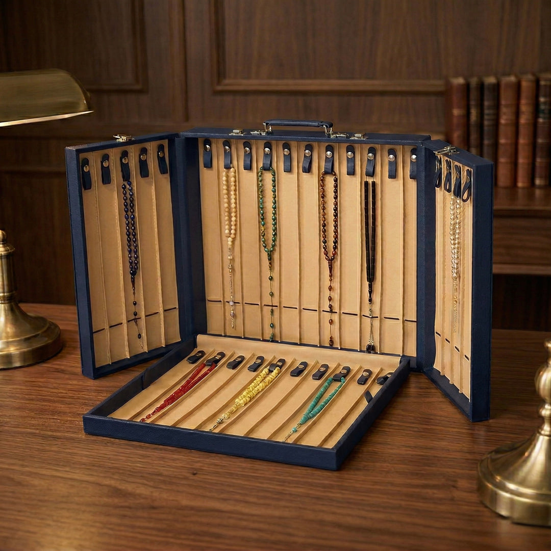 Exclusive Leather-Covered Wooden Tasbeeh Case – WATD380