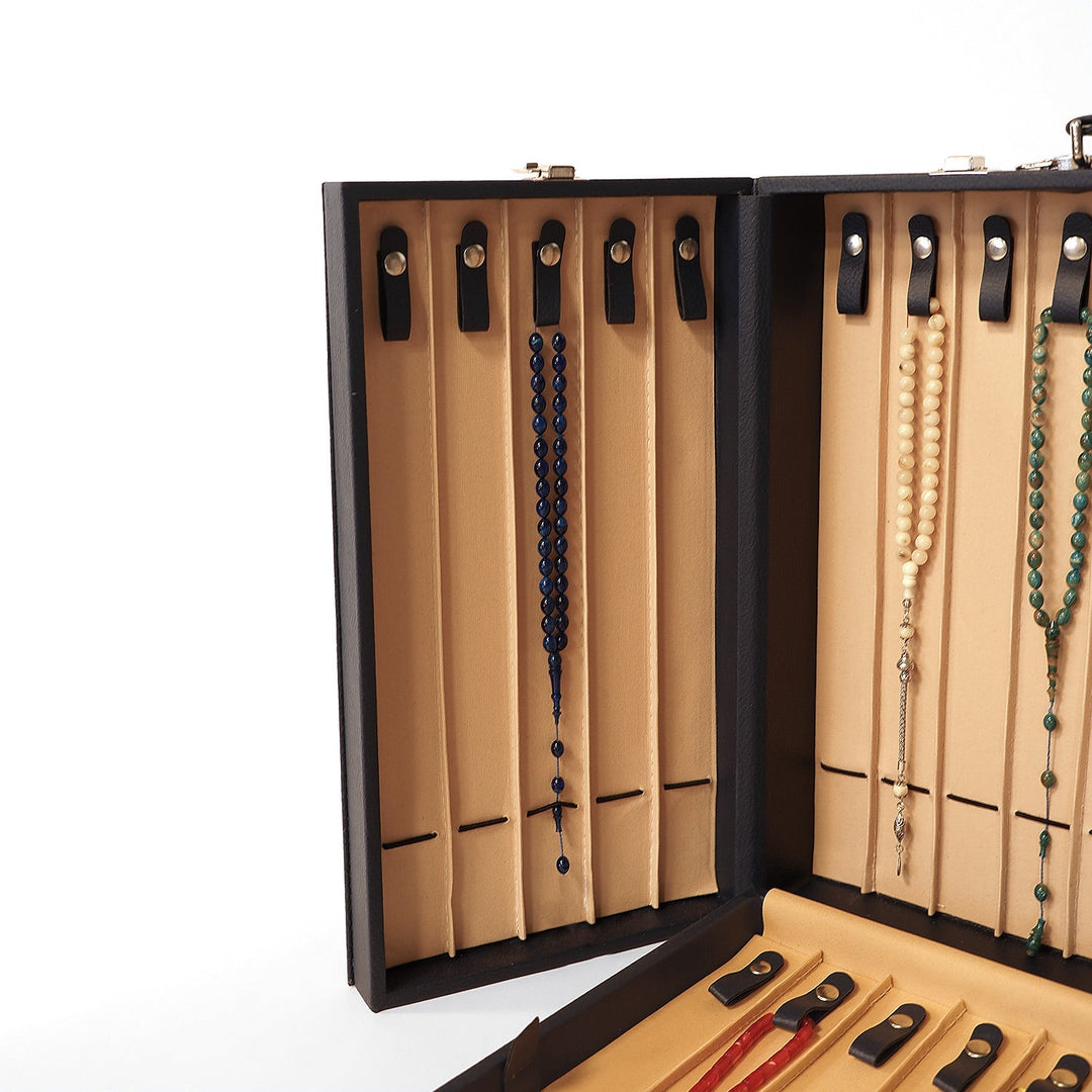 Exclusive Leather-Covered Wooden Tasbeeh Case – WATD380