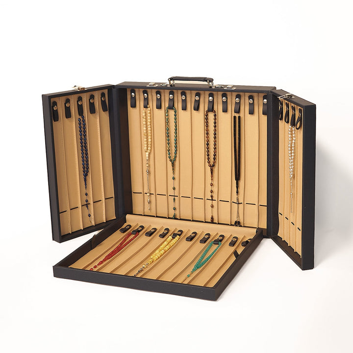 Exclusive Leather-Covered Wooden Tasbeeh Case – WATD380