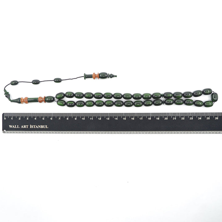 Egg Cut Catalin Tasbeeh with Kuka Wood Inlaid Imam Bead – WATD382