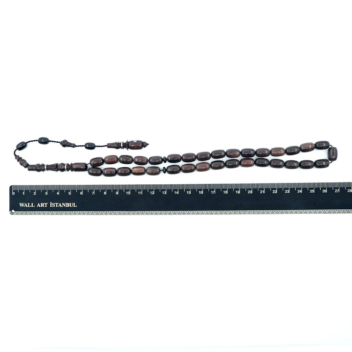Premium Red Ebony Wood Tasbeeh with Capsule Cut Beads & Engraved Imam Bead – WATD396