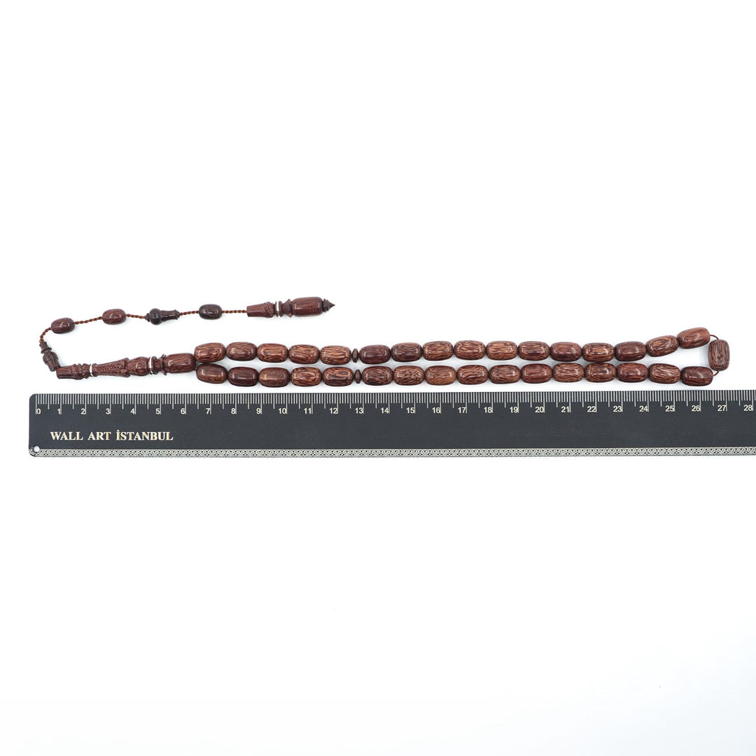 Premium Tamarind Wood Tasbeeh with Capsule Cut Beads & Engraved Imam Bead – WATD397