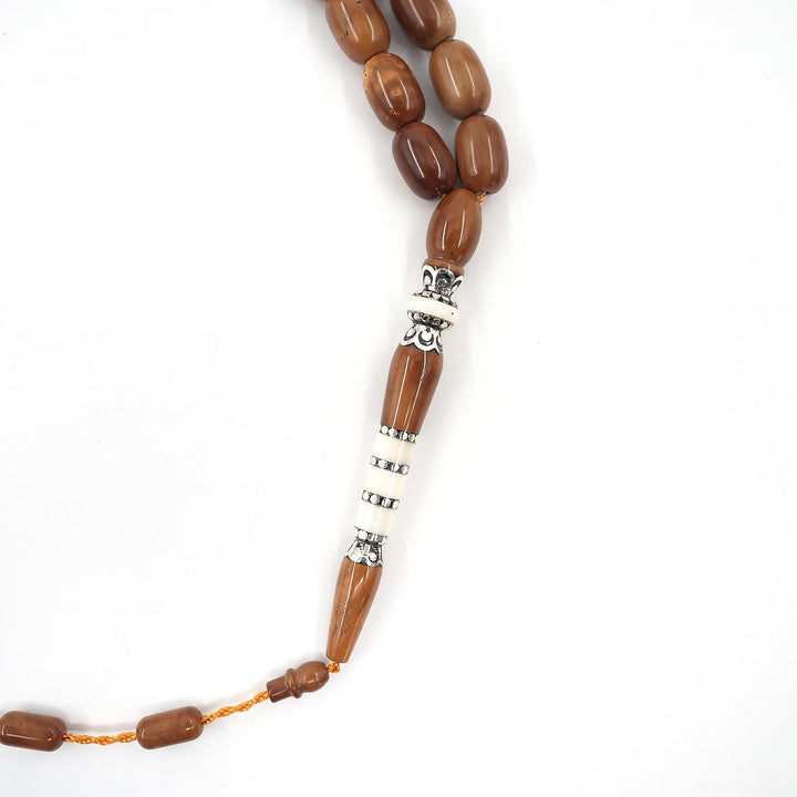 Premium Kuka Wood Tasbeeh with Capsule Cut Beads & Silver-Engraved Imam Bead – WATD400