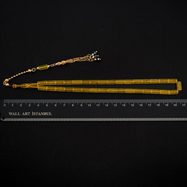 Mastercrafted Capsule Gold-Plated Cut German Bakelite Prayer Beads with Silver Tassel – WATD409