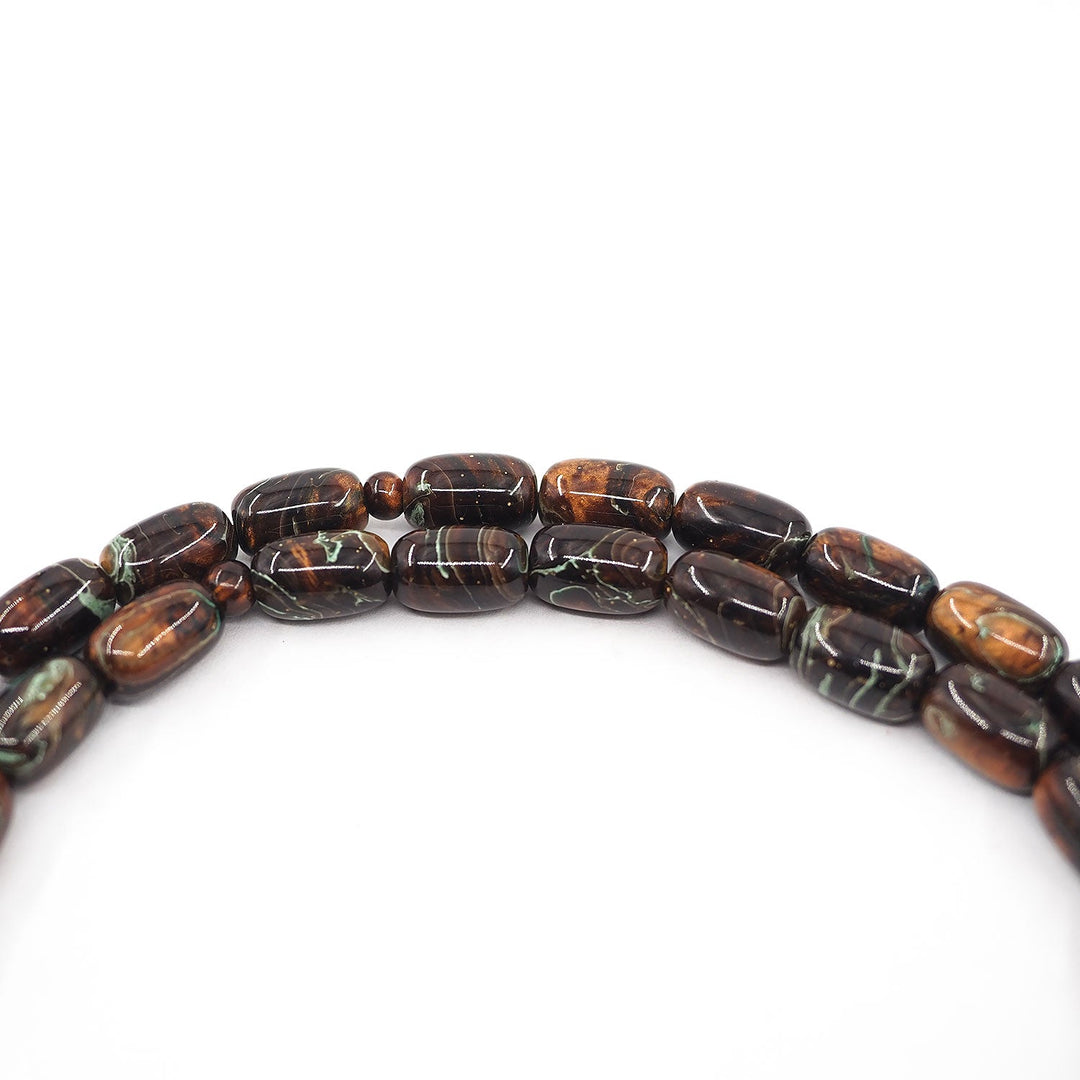 Capsule-Cut Countersunk-Drilled Catalin Tasbeeh with Silver Imam Bead – WATD419