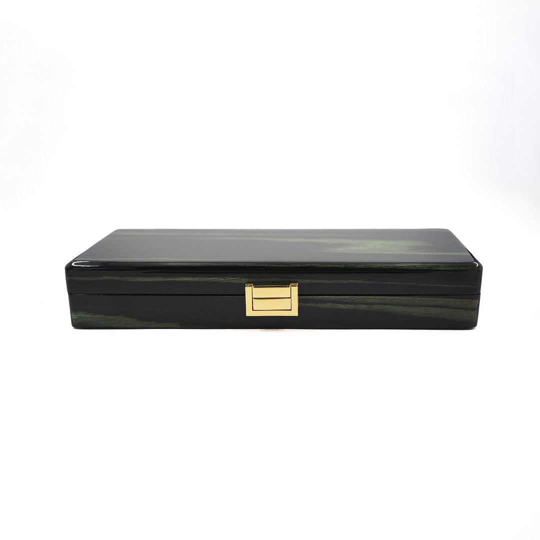 Nobility Series Green Pattern Wooden Tasbeeh Box - WATD430