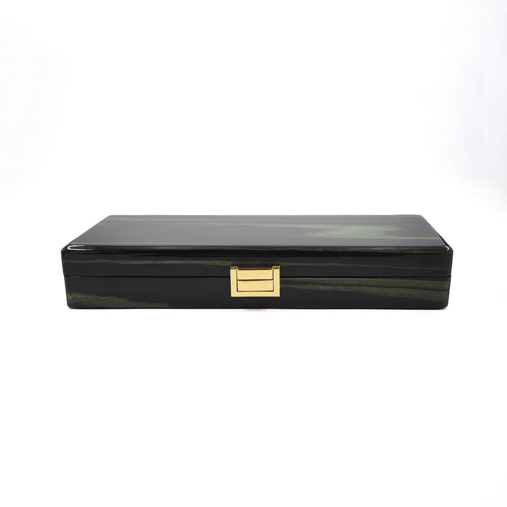 Nobility Series Green Pattern Wooden Tasbeeh Box - WATD430
