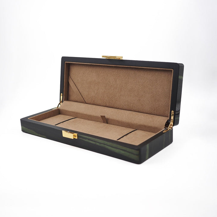 Nobility Series Green Pattern Wooden Tasbeeh Box - WATD430