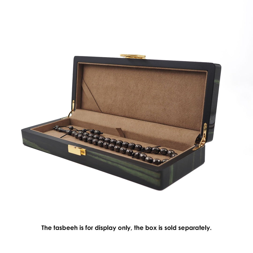 Nobility Series Green Pattern Wooden Tasbeeh Box - WATD430