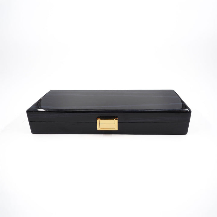Nobility Series Anthracite Pattern Wooden Tasbeeh Box - WATD432