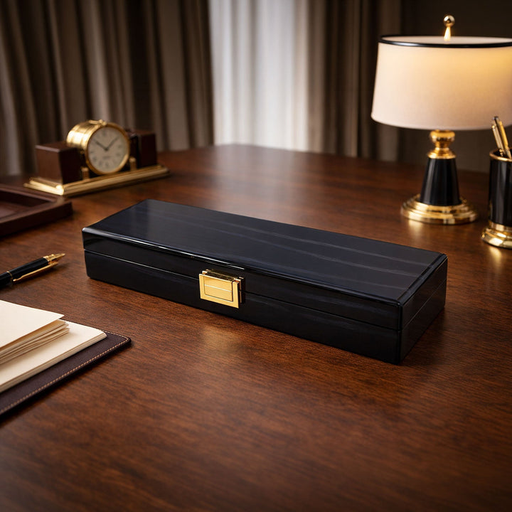 Nobility Series Anthracite Pattern Wooden Tasbeeh Box - WATD432