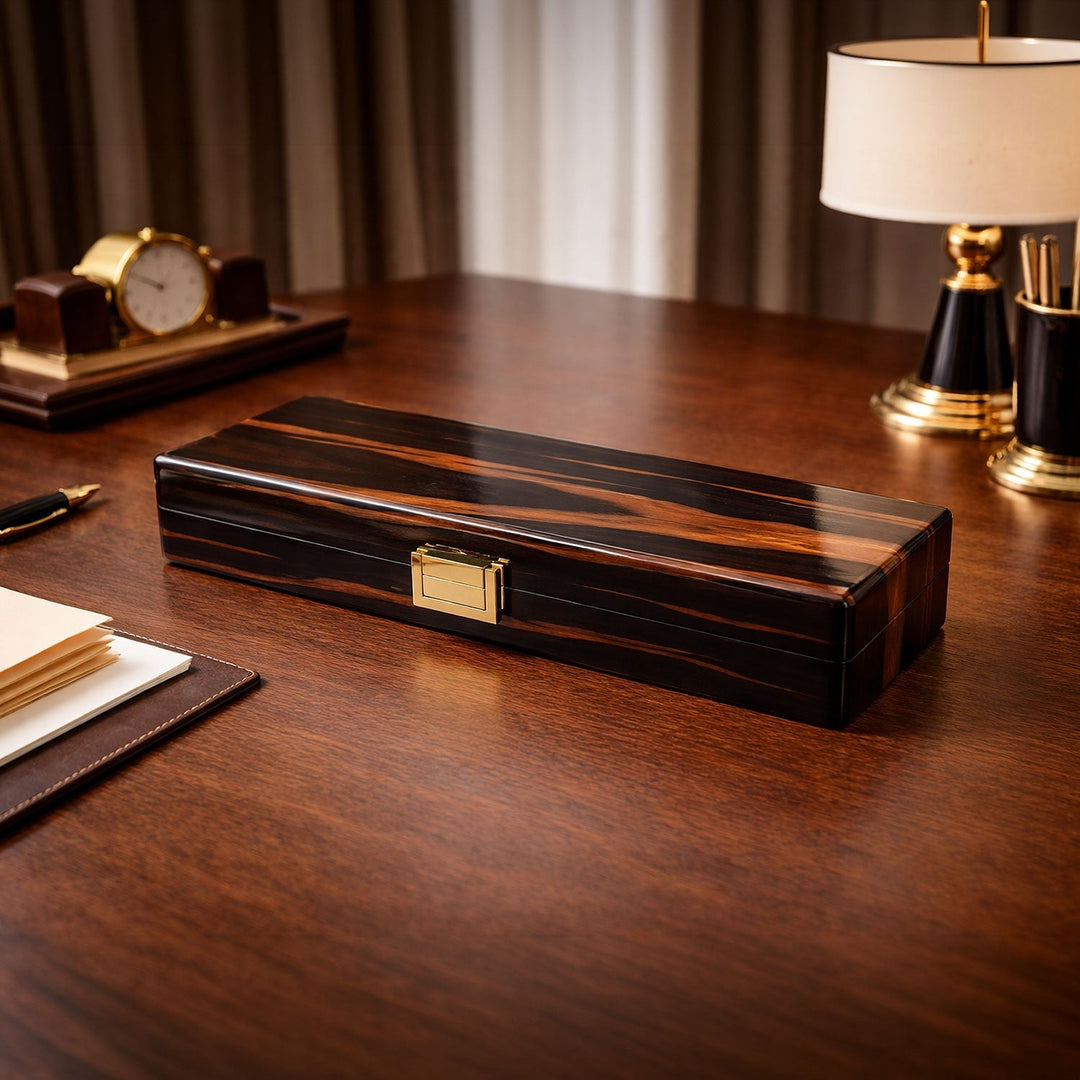 Nobility Series Walnut Pattern Wooden Tasbeeh Box - WATD433