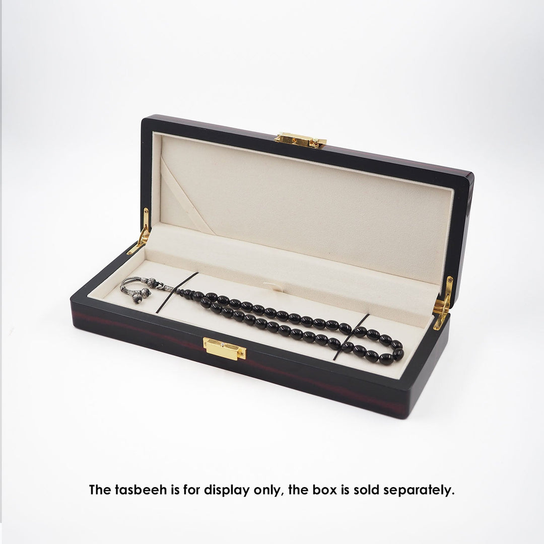 Nobility Series Burgundy Pattern Wooden Tasbeeh Box - WATD434