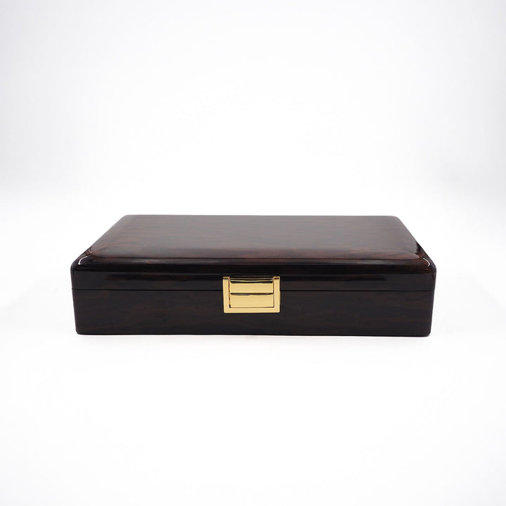 Magnificence Series Walnut Pattern Wooden Tasbeeh & Accessories Box - WATD435