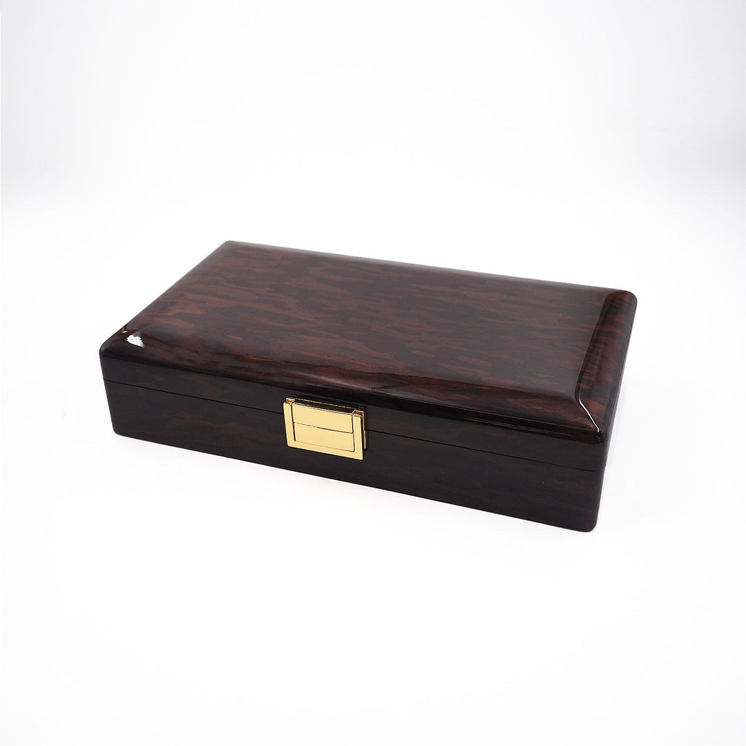 Magnificence Series Walnut Pattern Wooden Tasbeeh & Accessories Box - WATD435