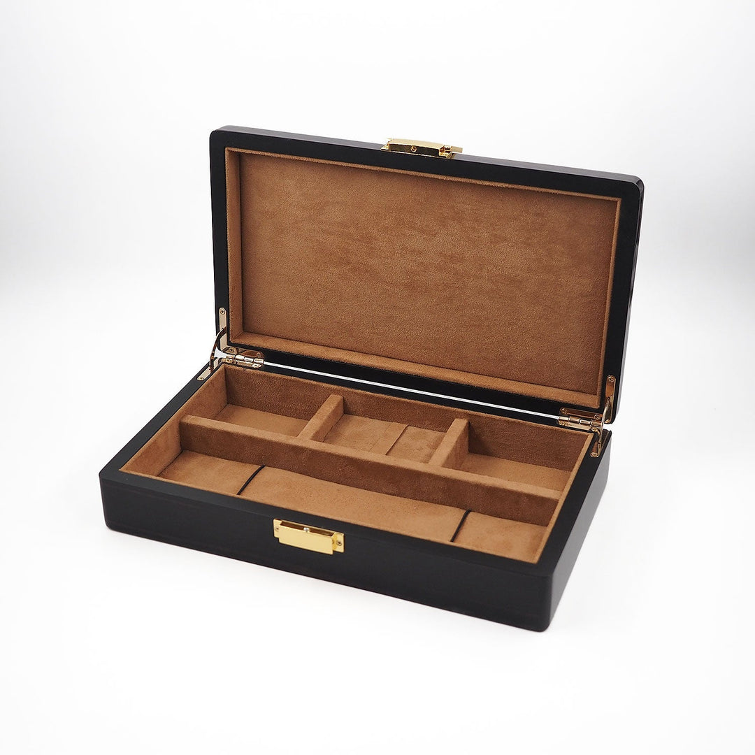 Magnificence Series Burgundy Pattern Wooden Tasbeeh & Accessories Box - WATD436