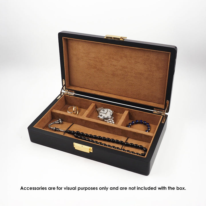 Magnificence Series Burgundy Pattern Wooden Tasbeeh & Accessories Box - WATD436
