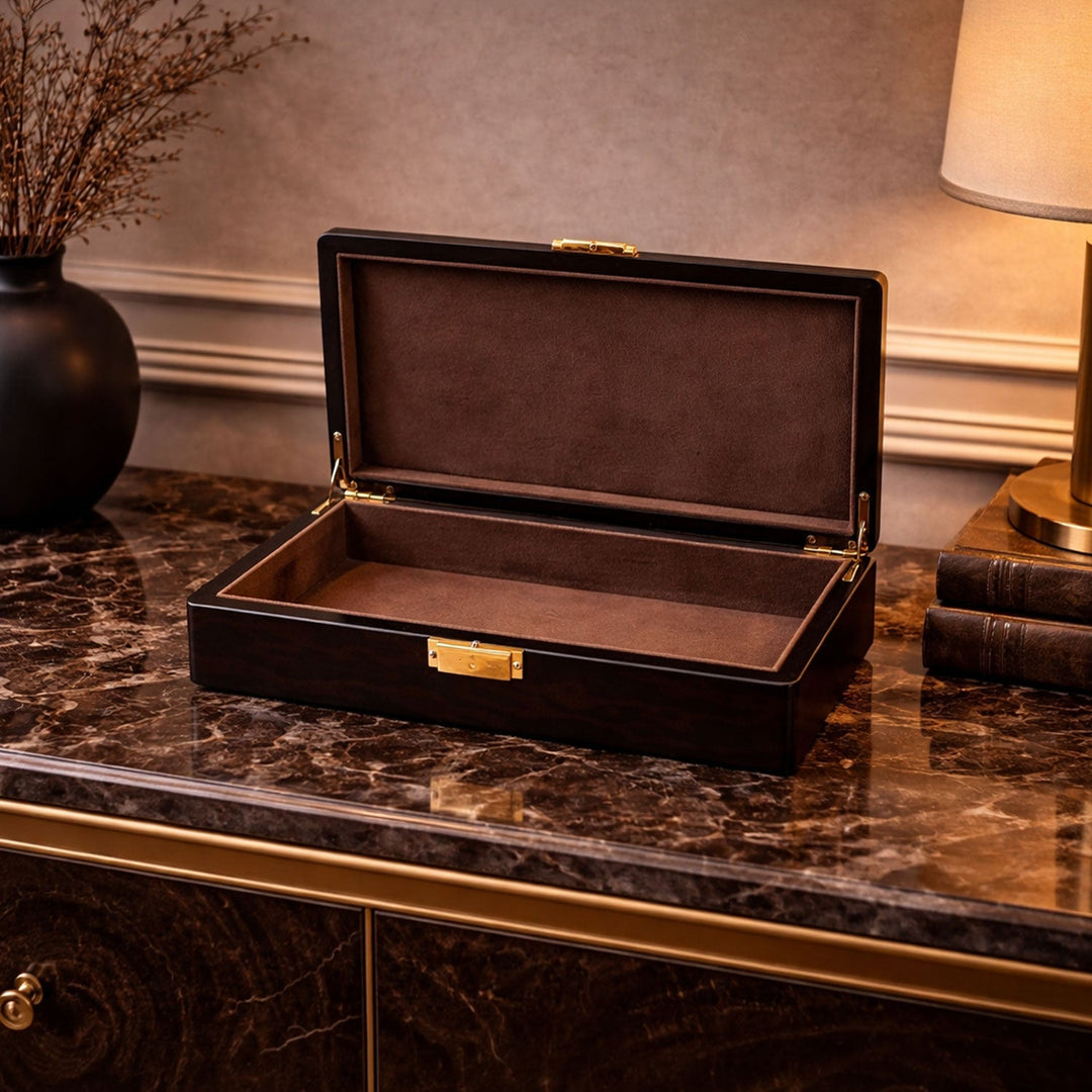 Select Series Walnut Pattern Wooden Tasbeeh Box - WATD437