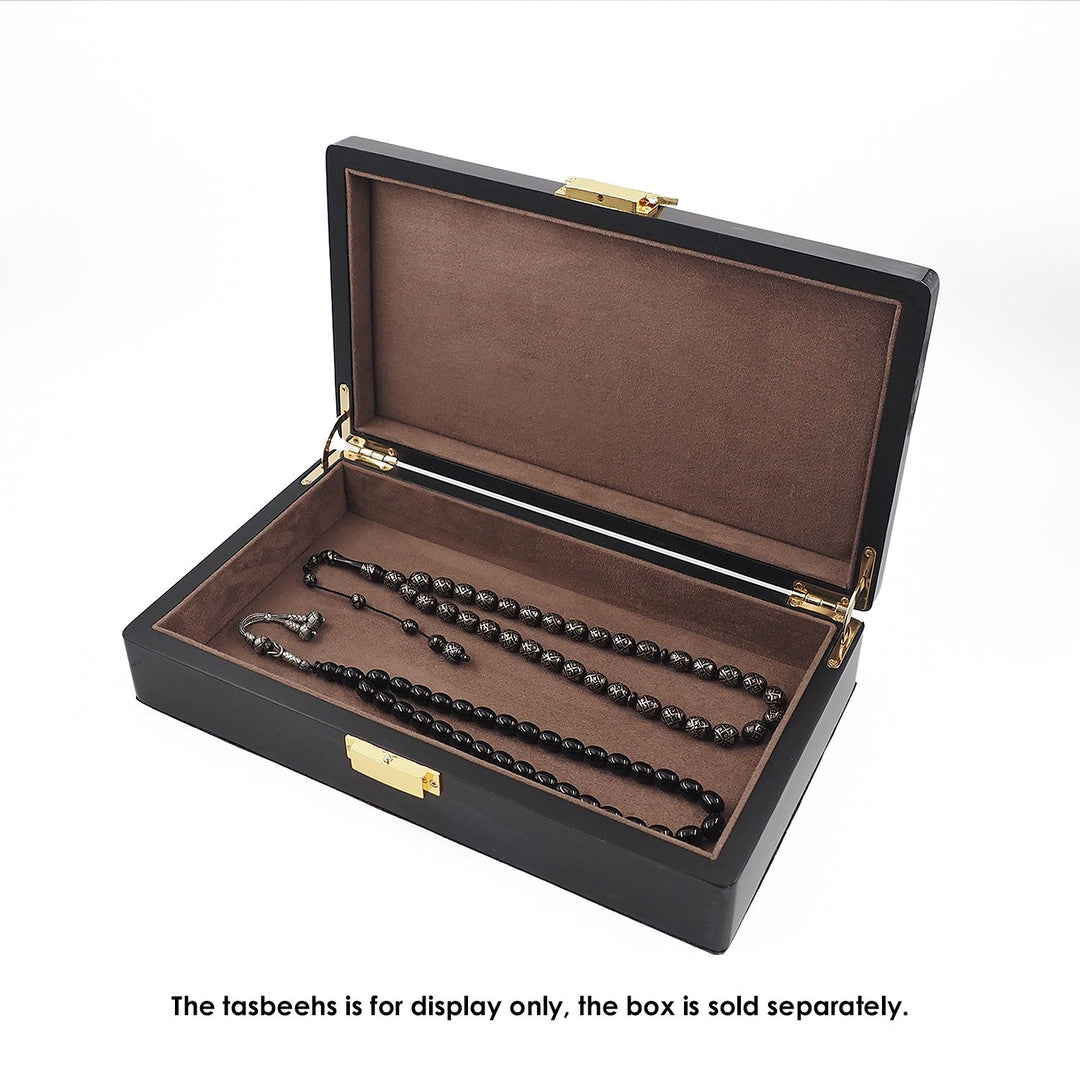 Select Series Anthracite Pattern Wooden Tasbeeh Box - WATD438