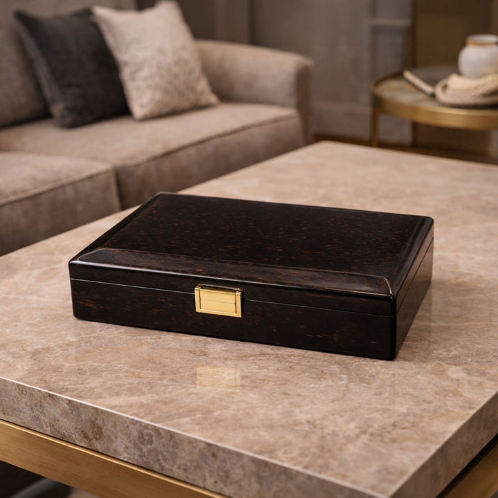 Select Series Ebony Pattern Wooden Tasbeeh Box - WATD440