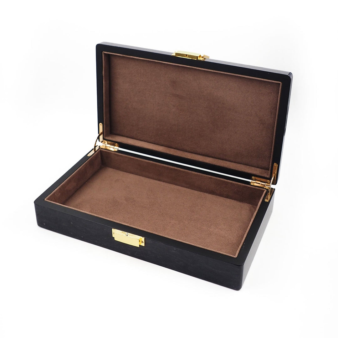 Select Series Navy Pattern Wooden Tasbeeh Box - WATD441