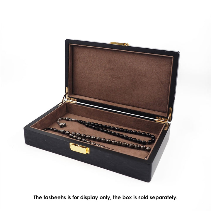 Select Series Navy Pattern Wooden Tasbeeh Box - WATD441