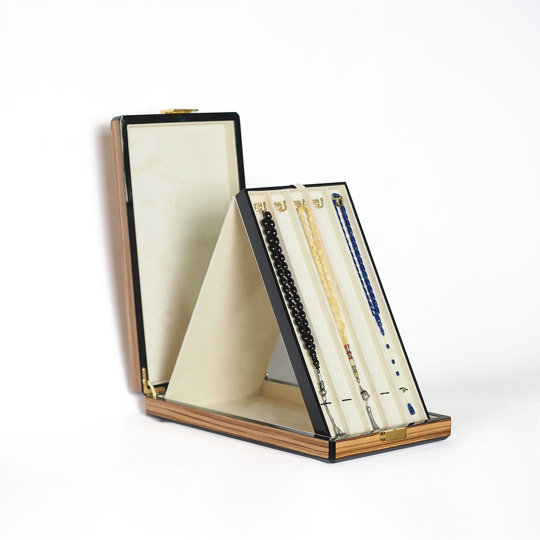 Prestige Series Oak Pattern Wooden Tasbeeh Box - WATD442