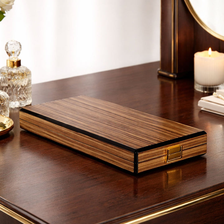 Prestige Series Oak Pattern Wooden Tasbeeh Box - WATD442