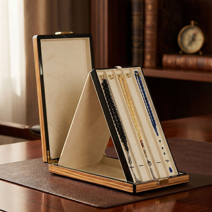 Prestige Series Oak Pattern Wooden Tasbeeh Box - WATD442