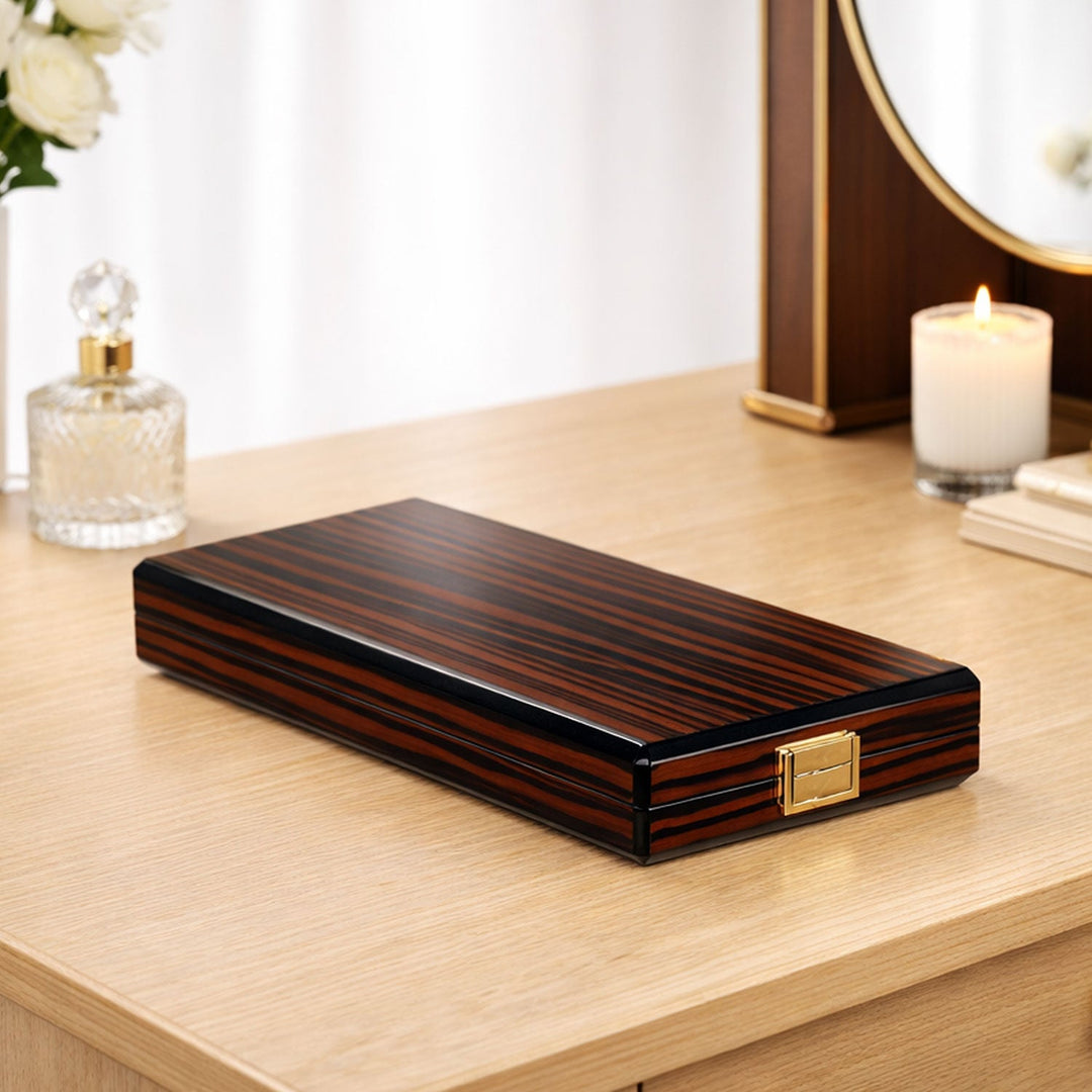 Prestige Series Red Pattern Wooden Tasbeeh Box - WATD443