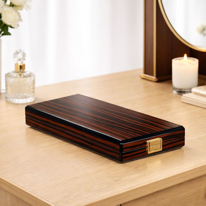 Prestige Series Red Pattern Wooden Tasbeeh Box - WATD443