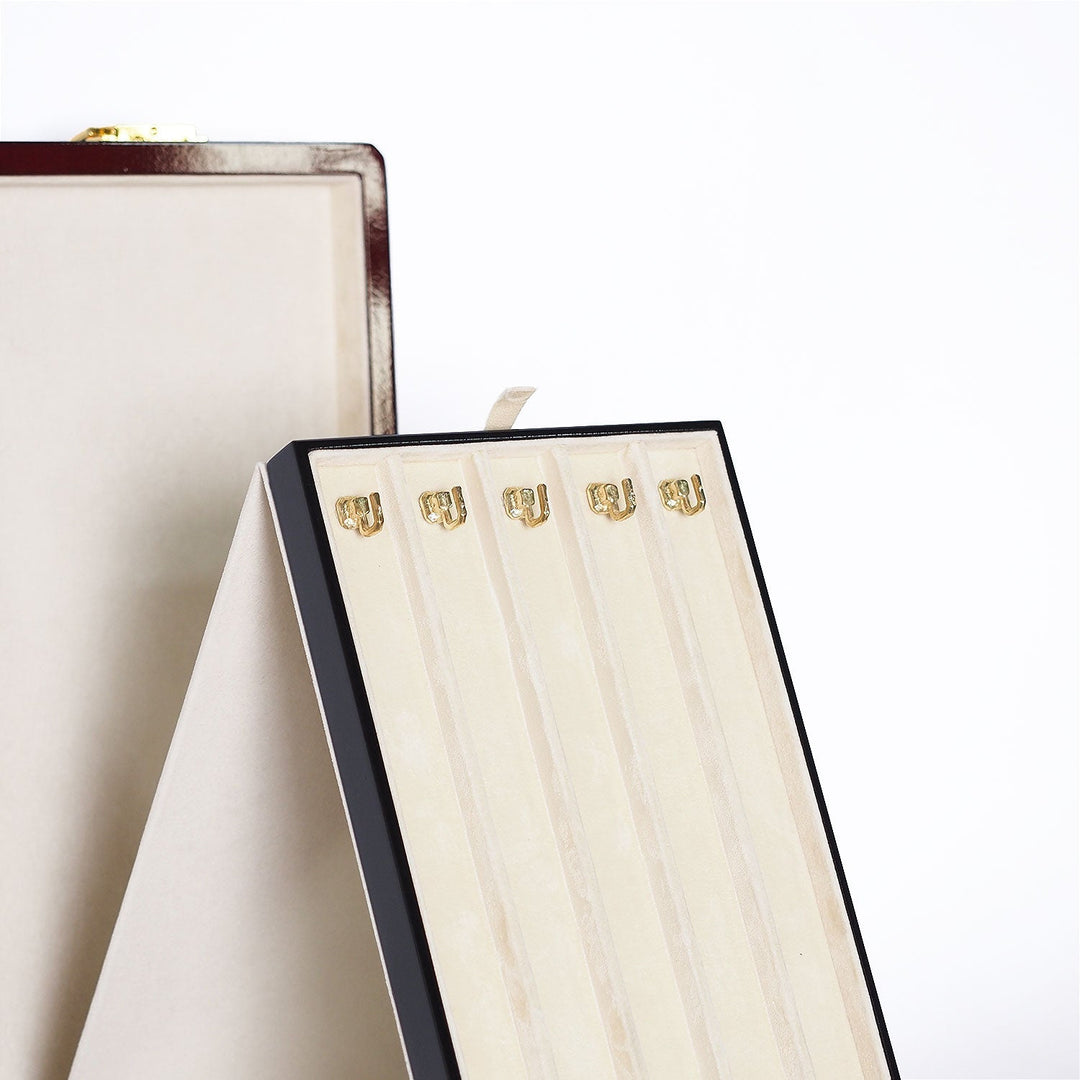 Prestige Series Burgundy Pattern Wooden Tasbeeh Box - WATD444