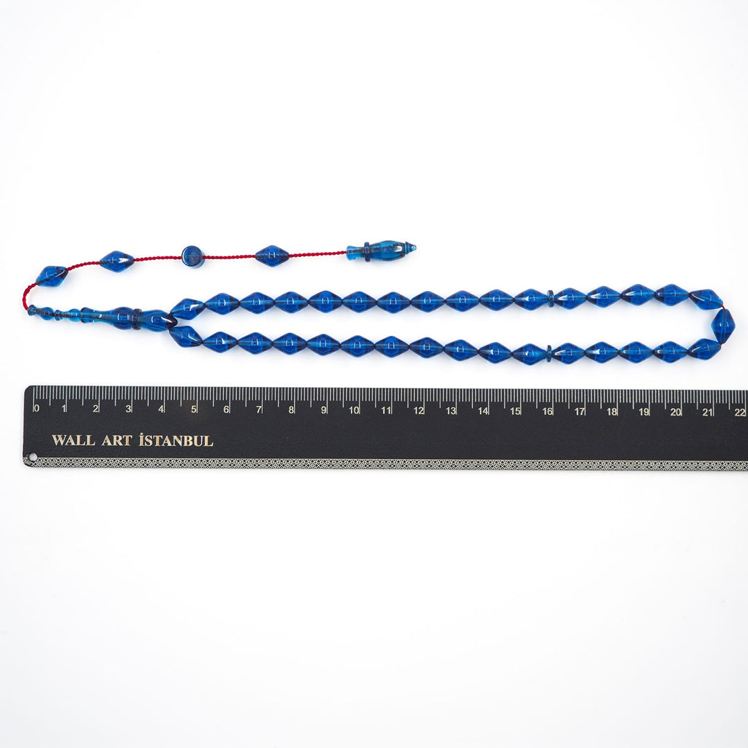 Handcrafted Tapered Oval Cut Fire Amber Tasbeeh - WATD447