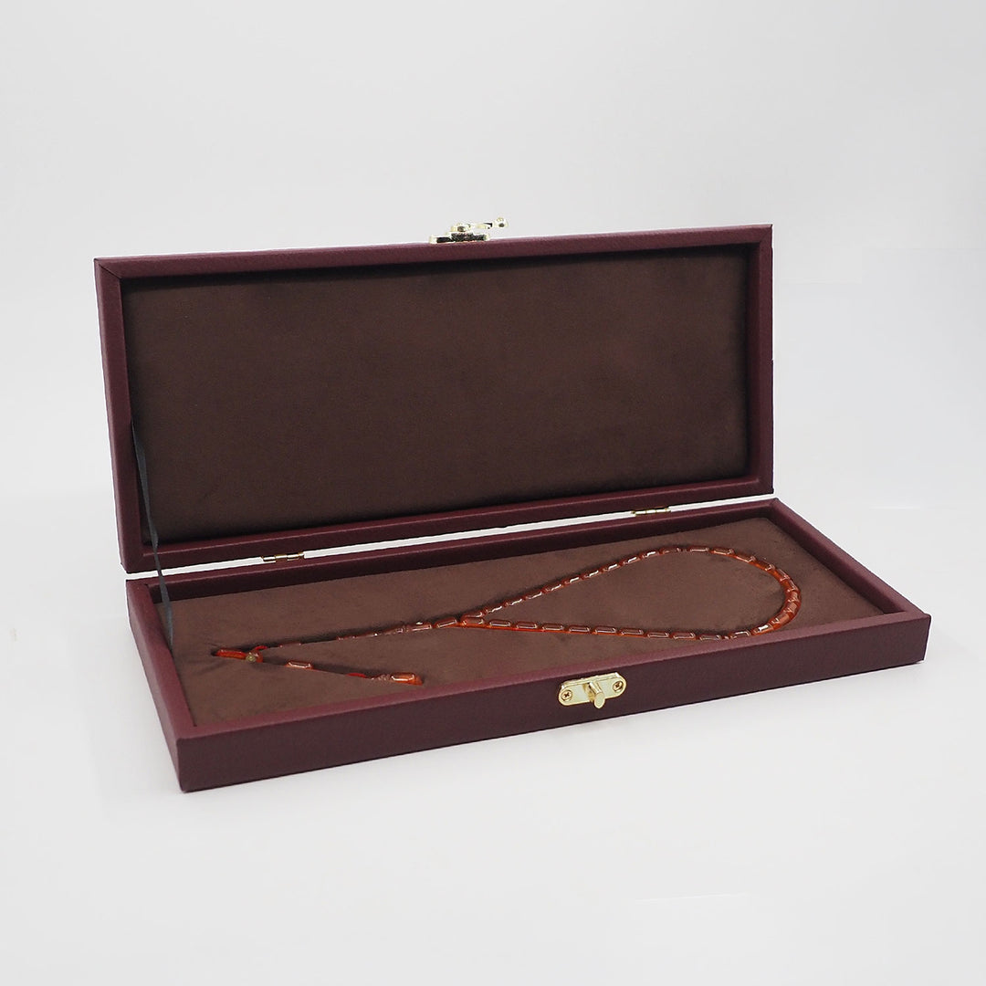Mastercrafted Diamond-Detailed Orange Pressed Amber Tasbeeh (Special Box) – WATD451