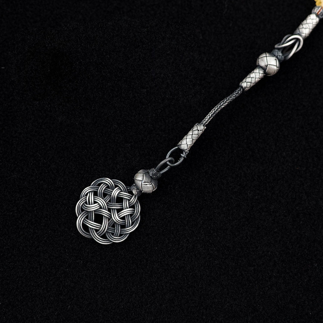 Premium Natural Baltic Amber Capsule Cut 1000 Sterling Silver Kazaz Tassel Tasbeeh - WATD465
