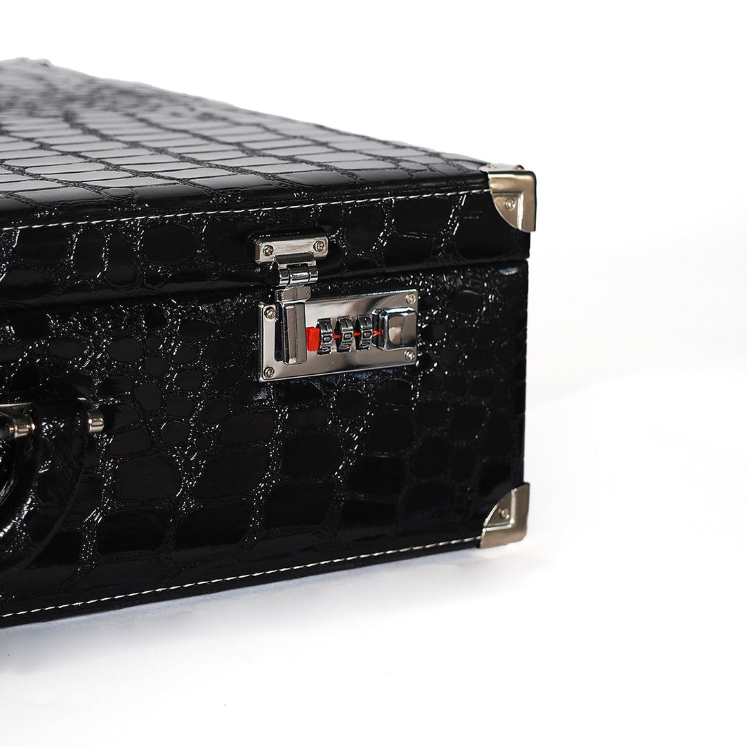 Exclusive Black Leather-Covered Wooden Tasbeeh Case (For up to 85 Tasbeehs) - WATD510