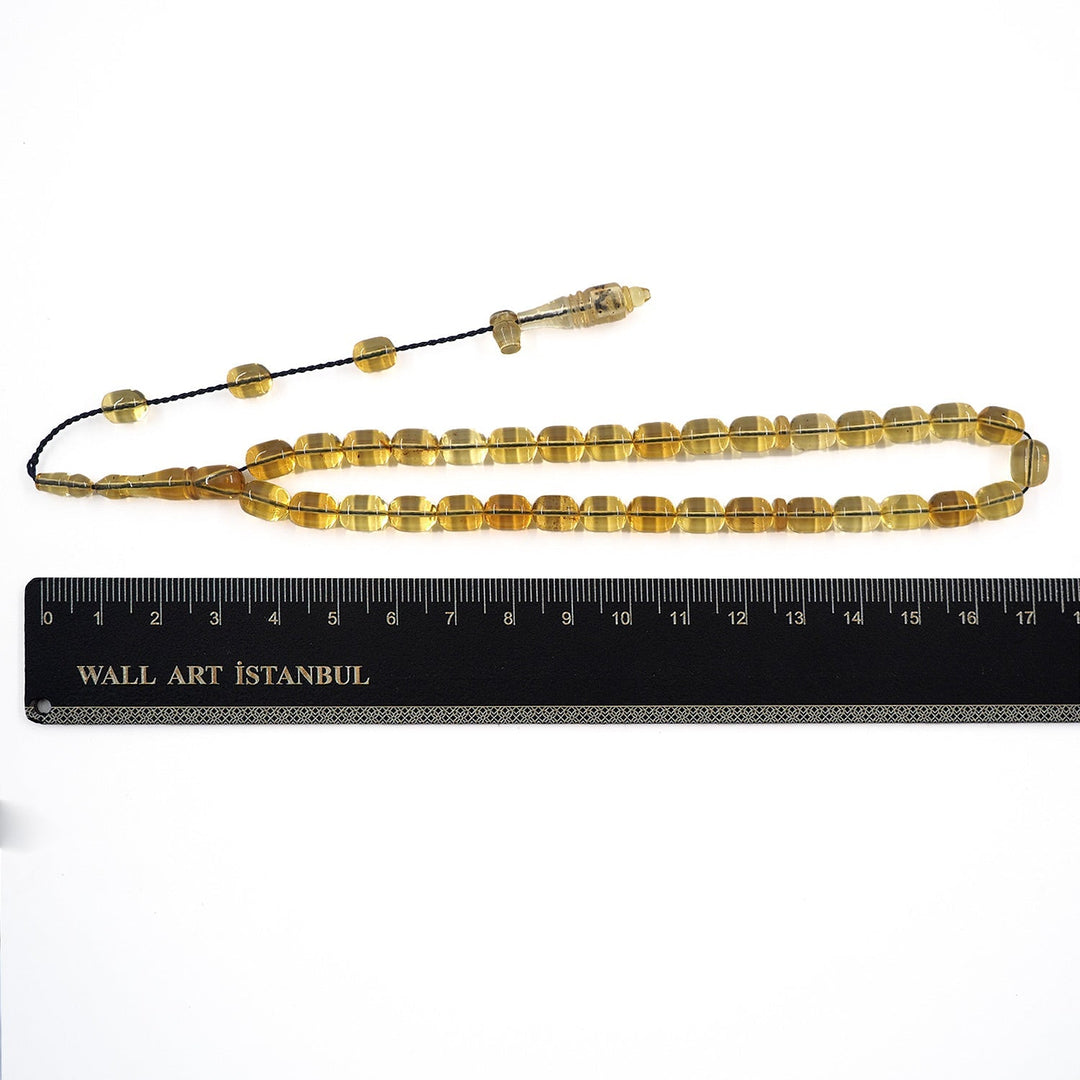 Mastercrafted Natural Amber Capsule Cut Tasbeeh – WATD512