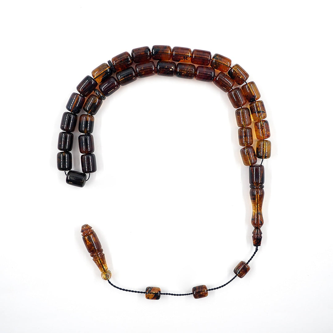 Mastercrafted Natural Amber Capsule Cut Tasbeeh – WATD513
