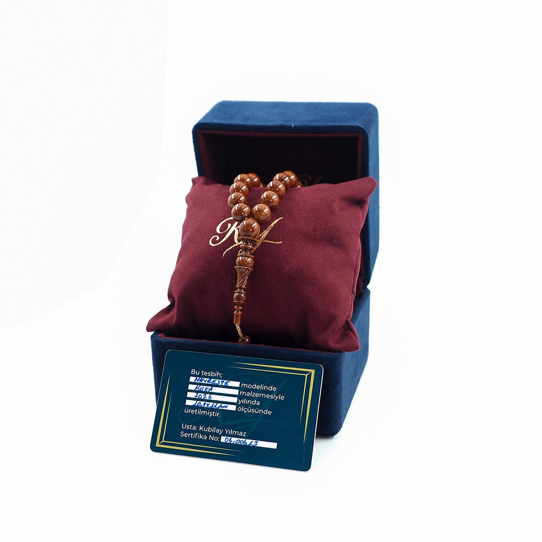Certified Mastercrafted Nevreste Sphere Cut Kuka Tasbeeh with Hand-Carved Imame & Premium Gift Box – WATD514