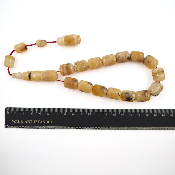 Mascot Size Capsule Cut Natural Amber Tasbeeh with Premium Gift Box – WATD526
