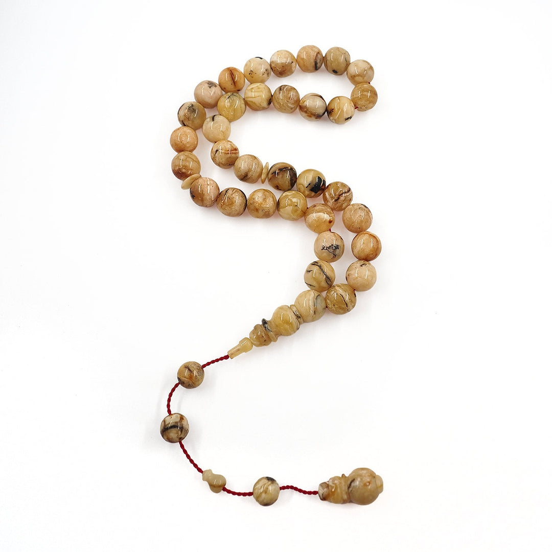 Sphere Cut Natural Amber Tasbeeh with Premium Gift Box – WATD527