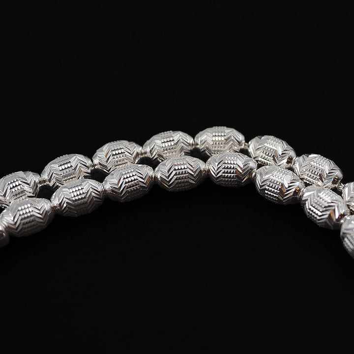 Mastercrafted Fine Detailed Silver Tasbeeh with Silver Tassel – WATD528