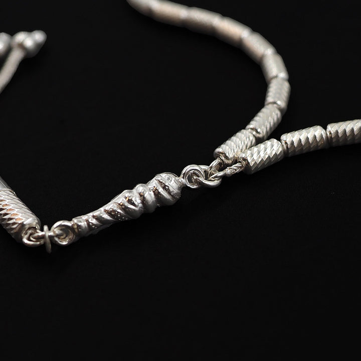 Mastercrafted Fine Detailed Silver Tasbeeh with Silver Tassel – WATD530