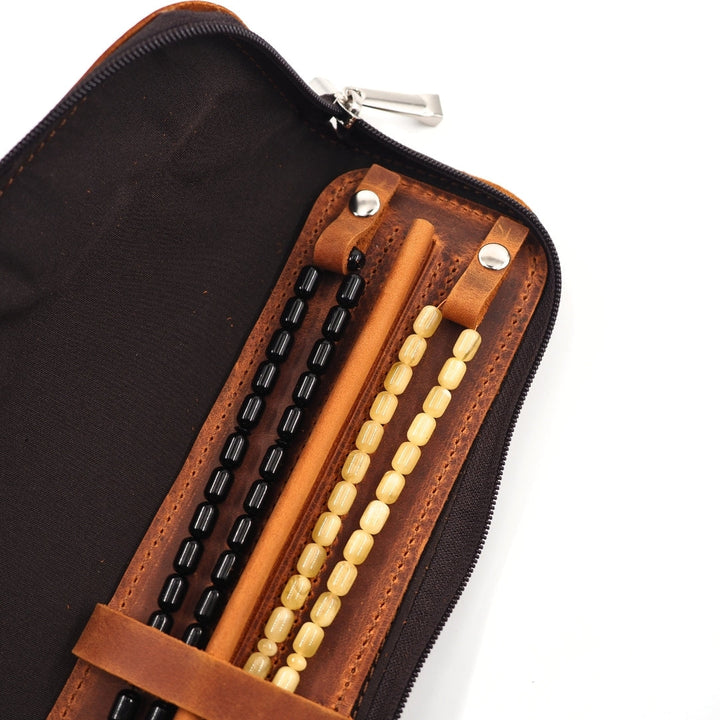 Tan Leather Tasbeeh Bag – WATD532