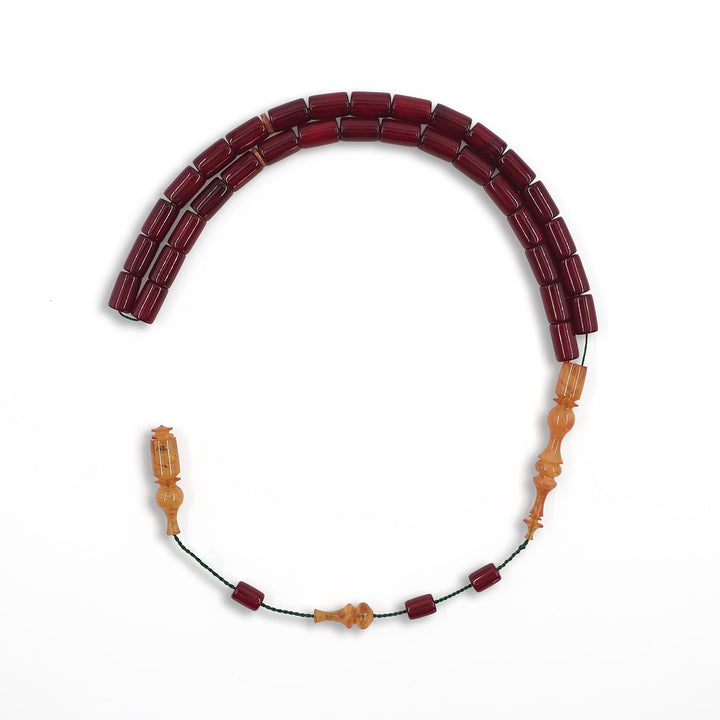 Ottoman-Style Pressed Amber Faceted Cut Tasbeeh – WATD560