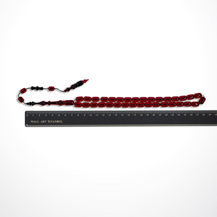 Capsule Cut Fire Amber Tasbeeh – WATD564